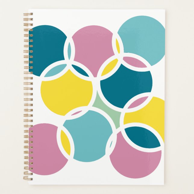 Agenda Design de Círculo Colorido – Impressão Geométrica  (Frente)