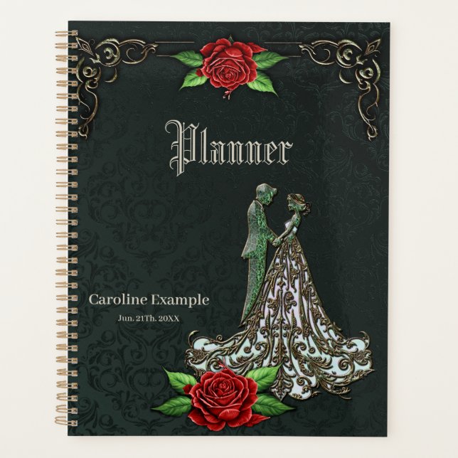 Agenda Design de colheita elegante e romântica. (Frente)