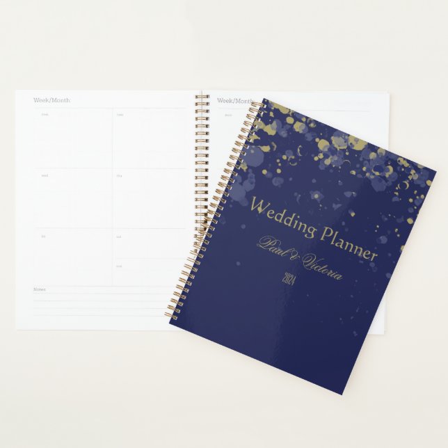 Agenda Design de confetti Dourado e espalhado (Exibição)