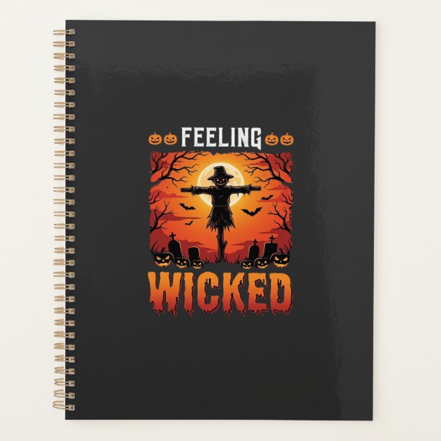 Agenda Design de Espantalho de Halloween Sentindo-se Malv (Frente)
