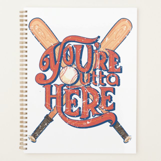 Agenda Design de fã de beisebol softbol retrô (Frente)