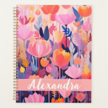 design de Flor Colorido com nome individual