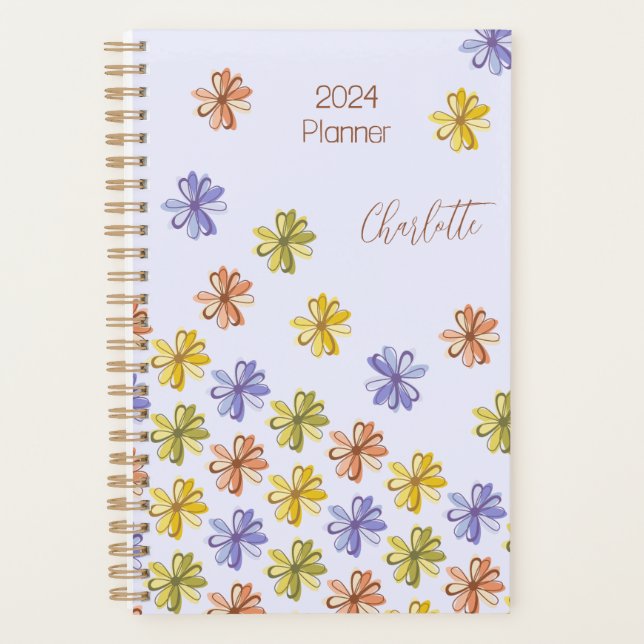 Agenda Design de flor elegante (Frente)
