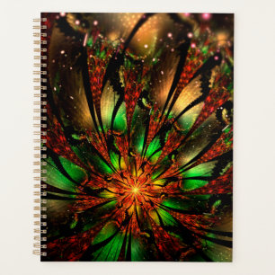 Agenda design de flor fractal abstrato.