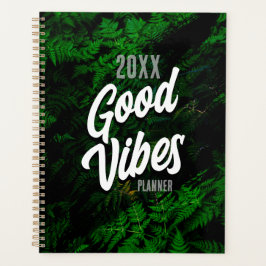 Agenda Design de Folha Verde de Boas Vibes