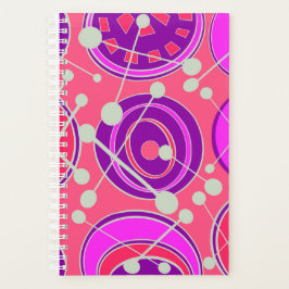 Agenda Design de geoformas modernas, roxas e brancas.