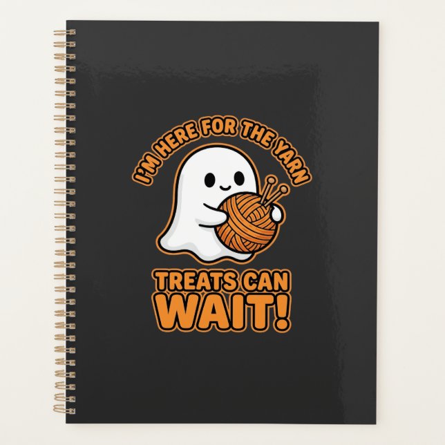 Agenda Design de Halloween de Fantasma de Crochê (Frente)