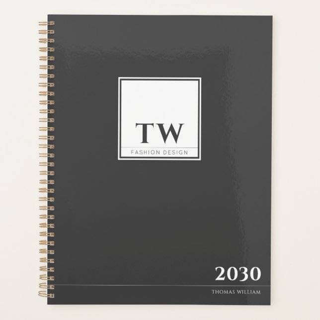 Agenda Design de Moda Cinza Escura (Frente)