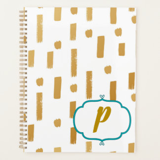 Agenda Design de Monograma Dourado Contemporâneo