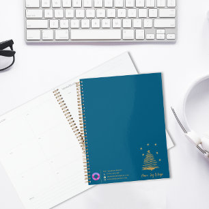Agenda Design de Natal das Estrelas Douradas com a marca
