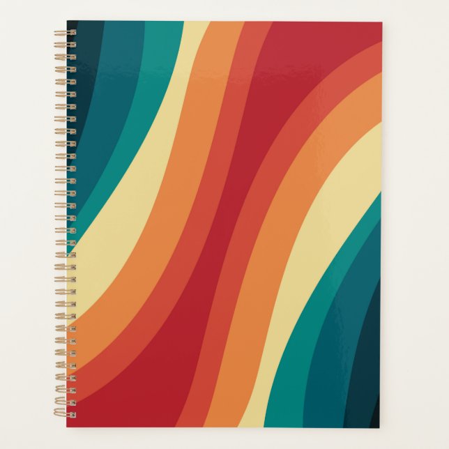 Agenda Design de ondas de estilo retrorreflector multicol (Frente)