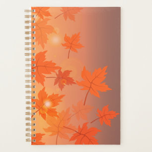 Agenda Design de outono com folhas de maple e efeito de c
