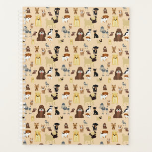 Agenda design de padrão de cão fofo para amantes de cã
