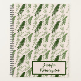 Agenda Design de padrão de superfície verde de Ferns com 