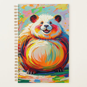 Agenda Design de panda-arte abstrato gigante colorida