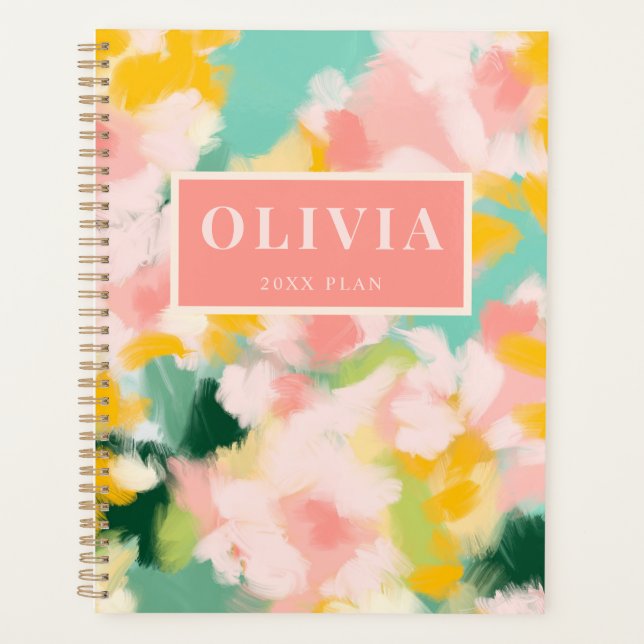 Agenda Design de pintura abstrato colorida vibrante (Frente)