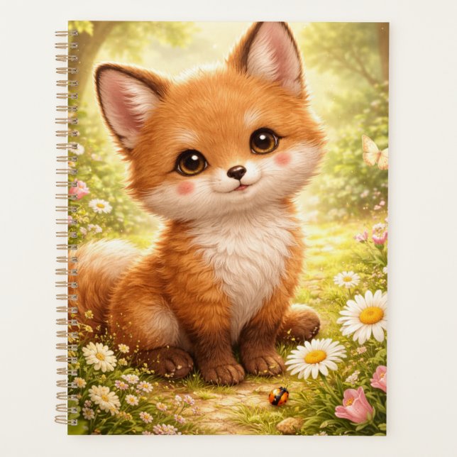 Agenda Design de Raposa Fofa – Raposa Adorável da Florest (Frente)