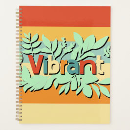 Agenda Design de texto botânico vibrante colorido