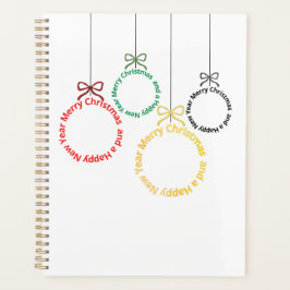 Agenda Design de Texto de Enfeites de Natal