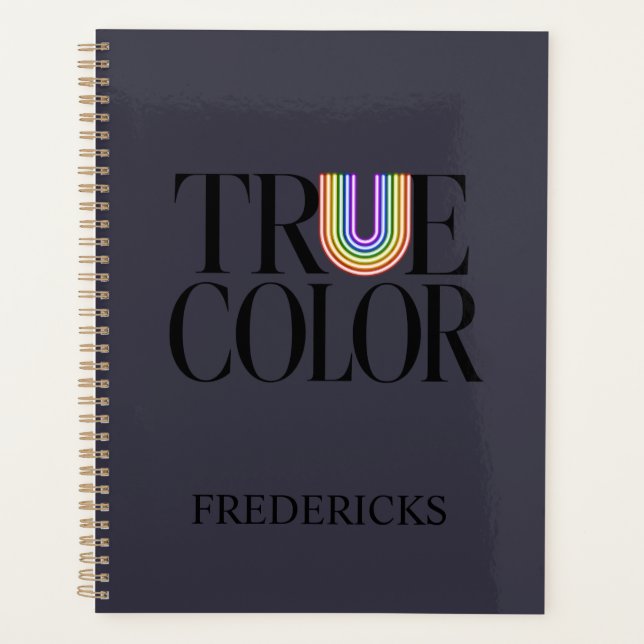 Agenda Design de Tipografia Personalizada Editorial True  (Frente)