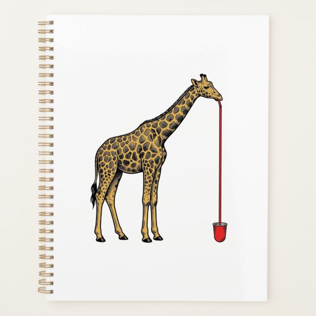 Agenda Design de Vetor de Canudo de Bebida de Girafa Vint (Frente)