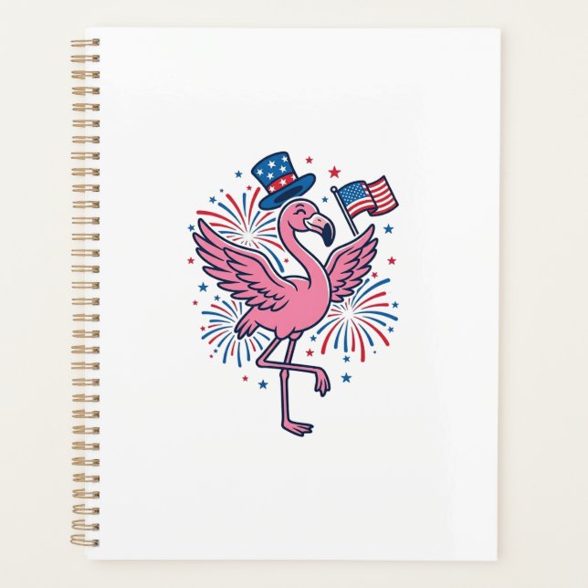 Agenda Design de vetor de fogos de artifício de flamingo  (Frente)