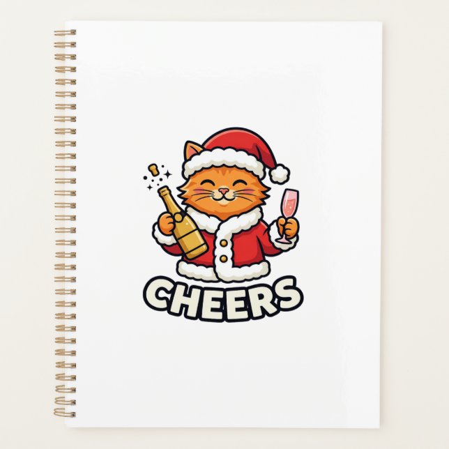Agenda Design de Vetor de Gato de Natal Alegra (Frente)