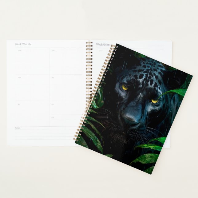 Agenda Design de Vida Selvagem da Selva da Pantera Negra  (Exibição)