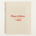 Agenda Design do Planador Minimalista da Tipografia<br><div class="desc">Design de tipografia moderna em cores pastéis para seu planejador personalizado. Selecione o botão ''Personalizar'' para alterar o tamanho do texto,  a cor do texto,  se necessário.</div>