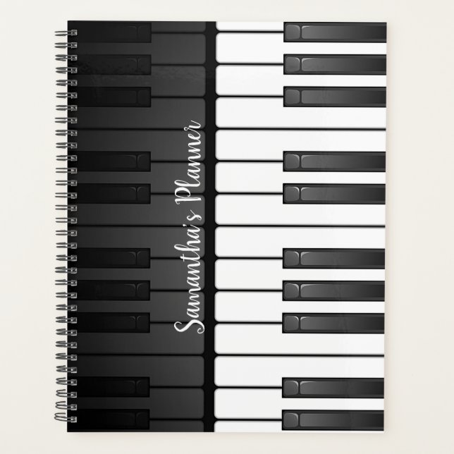 Agenda Design do teclado para piano/Planejador mensal (Frente)