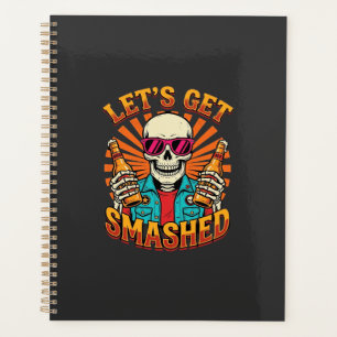 Agenda Design engraçado de esqueleto de cerveja quebrada