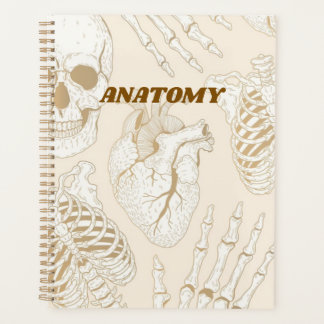 Agenda Design Estético Médico Esqueleto Anatomia Bege