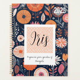 Agenda Design Floral Modern Boho, Marinho e Peach