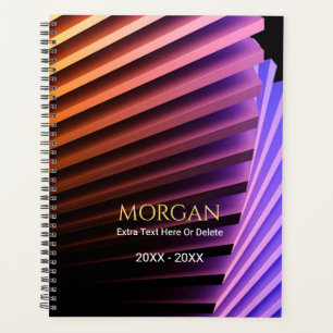Agenda Design Geométrico Moderno, Nome Dourado, Ano(s)