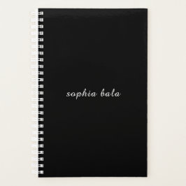 Agenda Design Moderno de Nome com Monograma Preto