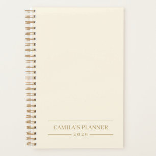 Agenda Design Personalizado Elegante Marfim Minimalista
