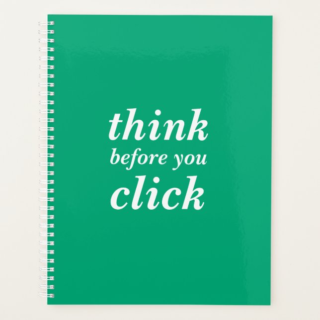 Agenda Design Simples Personalizado | pense antes de clic (Frente)