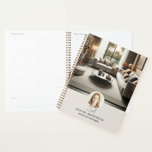 Agenda Designer de Interiores Monograma Personalizado Pro