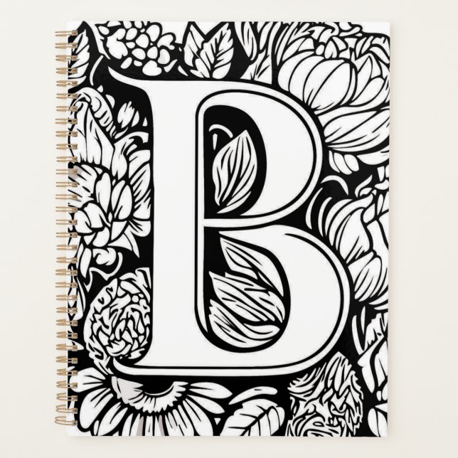 Agenda Designer de Tatuagem Floral B Personalizado (Frente)