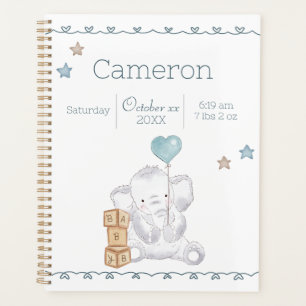 Agenda Detalhes do Nome Personalizado do Elefante Baby Bo