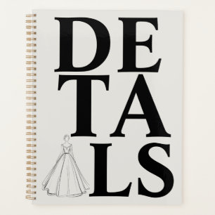 Agenda "DETALHES" Tipografia Casamento Moderno e Confia