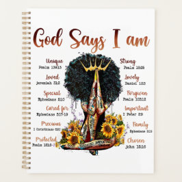 Agenda Deus diz que eu sou cristã negra Melanin Sista