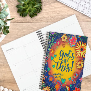 Agenda Deus tem este Bonito Floral Personalizado