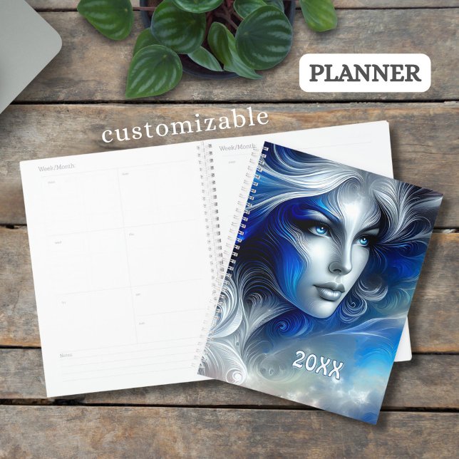 Agenda Deusa Celestial White Blue Head Fevereiro - ( (Criador carregado)