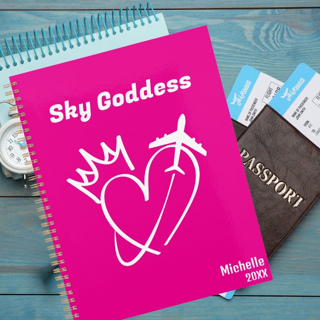 Agenda Deusa do Céu, Coração com Seta & Avião,Rosa (Criador carregado)