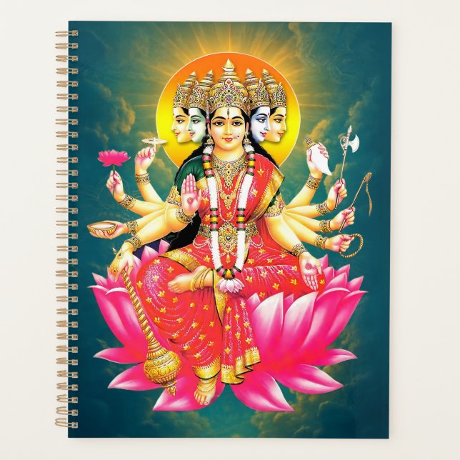 Agenda Deusa Gayatri Devi no Lotus Hindu Deity (Frente)