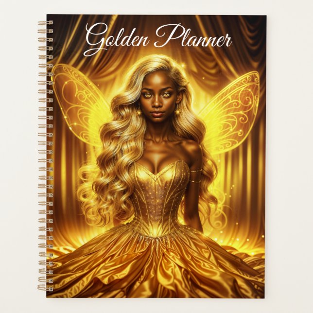 Agenda Deusa mística da luz com asas de fadas radiantes (Frente)