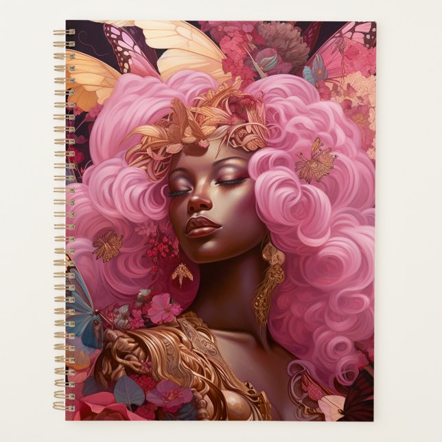 Agenda Deusa Negra A Rosa e Dourada (Frente)
