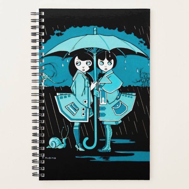 Agenda Dia de chuva em azul (Frente)