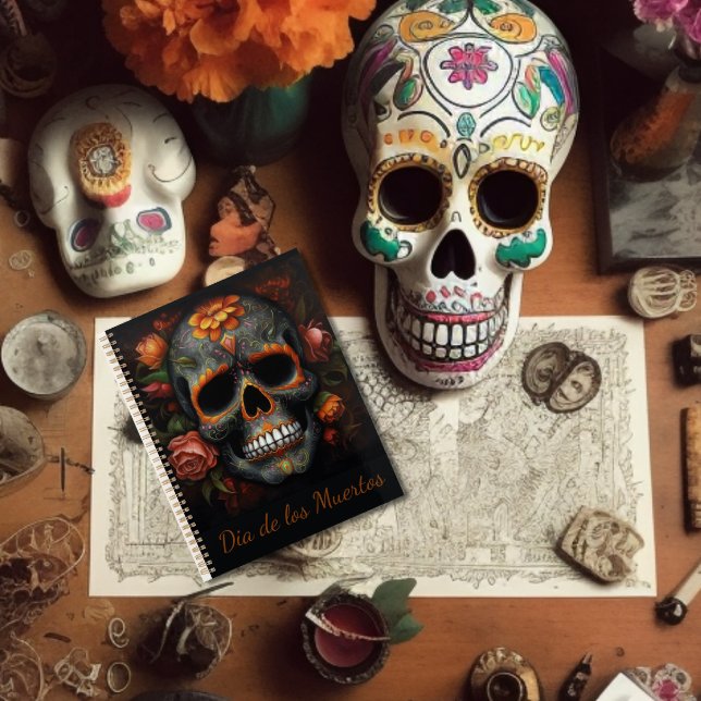 Agenda Dia de los Muertos pintou crânio personalizável (Criador carregado)